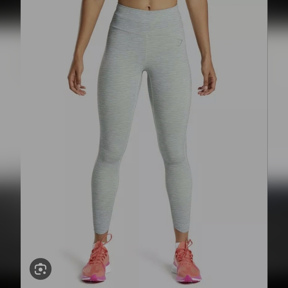 Gymshark Speed Leggings, Size Small, Gray/Light Green Multi